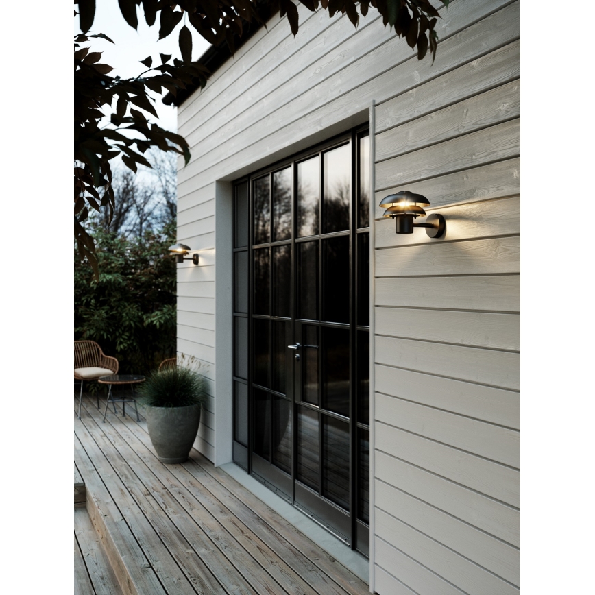 Nordlux - Āra sienas lampa KURNOS 1xE14/12W/230V IP54 melna