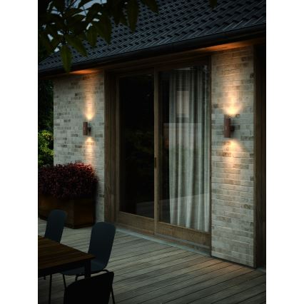 Nordlux - Āra sienas lampa KYKLOP 2xGU10/25W/230V IP54 brūna