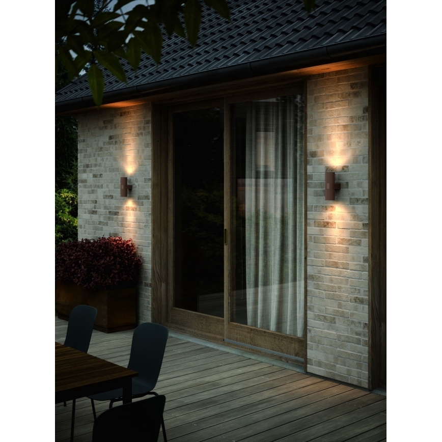 Nordlux - Āra sienas lampa KYKLOP 2xGU10/25W/230V IP54 brūna