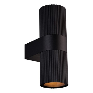 Nordlux - Āra sienas lampa KYKLOP 2xGU10/25W/230V IP54 melna