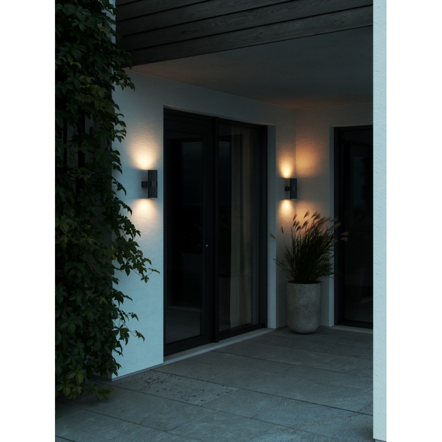 Nordlux - Āra sienas lampa KYKLOP 2xGU10/25W/230V IP54 melna