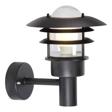 Nordlux - Āra sienas lampa LONSTRUP 1xE27/60W/230V IP44 melna