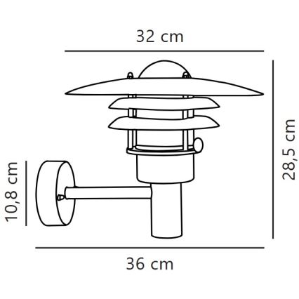 Nordlux - Āra sienas lampa LONSTRUP 1xE27/60W/230V IP44 sudraba