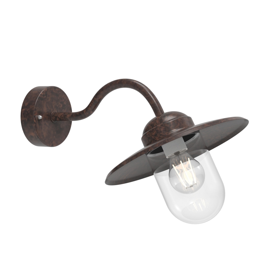Nordlux - Āra sienas lampa LUXEMBOURG 1xE27/60W/230V IP54 brūna/patina