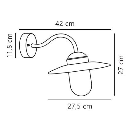 Nordlux - Āra sienas lampa LUXEMBOURG 1xE27/60W/230V IP54 brūna/patina