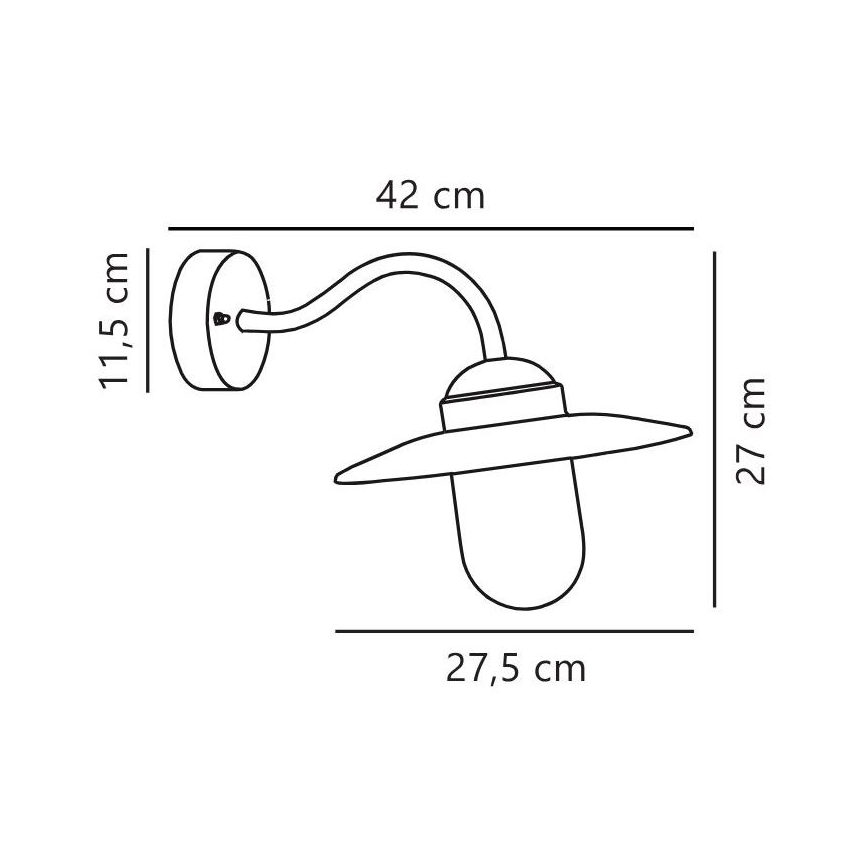 Nordlux - Āra sienas lampa LUXEMBOURG 1xE27/60W/230V IP54 brūna/patina