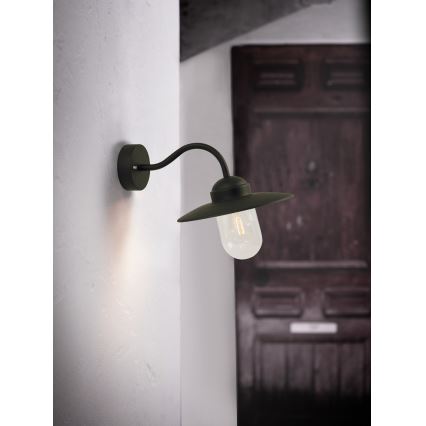 Nordlux - Āra sienas lampa LUXEMBOURG 1xE27/60W/230V IP54 melna