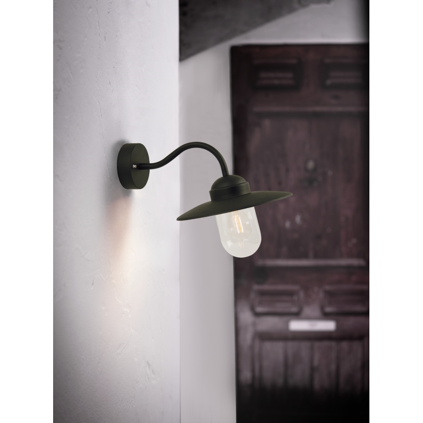 Nordlux - Āra sienas lampa LUXEMBOURG 1xE27/60W/230V IP54 melna