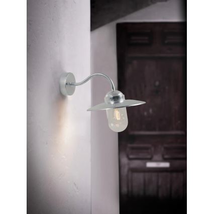 Nordlux - Āra sienas lampa LUXEMBOURG 1xE27/60W/230V IP54 sudraba