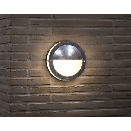 Nordlux - Āra sienas lampa MALTA 1xE27/60W/230V IP54 sudraba
