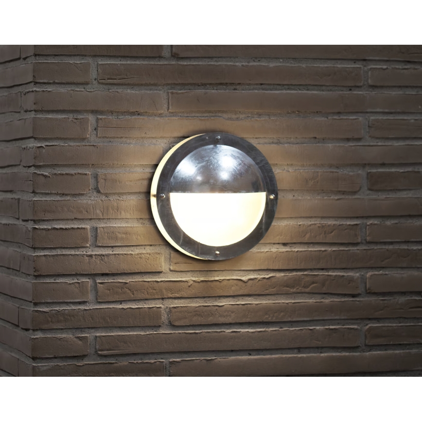 Nordlux - Āra sienas lampa MALTA 1xE27/60W/230V IP54 sudraba