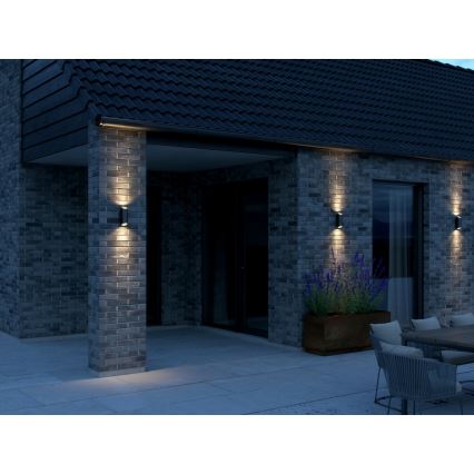 Nordlux - Āra sienas lampa NICO 2xGU10/25W/230V IP54 melna