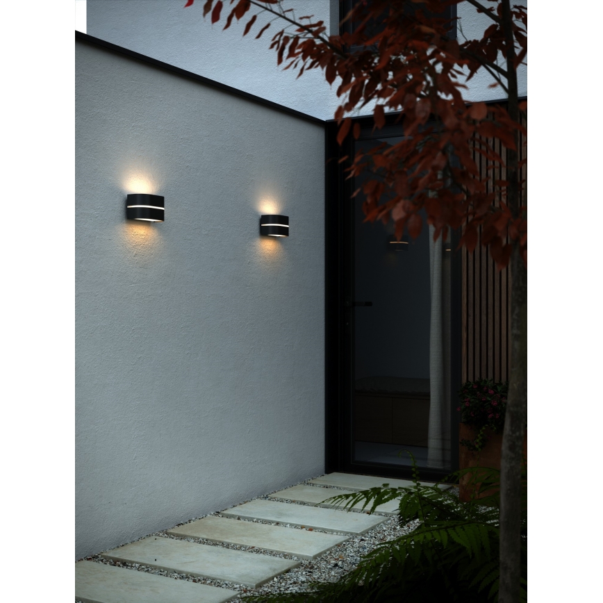 Nordlux - Āra sienas lampa SIBELIS 1xE27/10W/230V IP44 melna