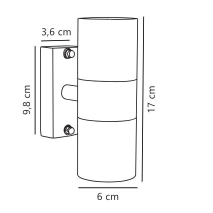 Nordlux - Āra sienas lampa TIN 2xGU10/35W/230V IP54 melna