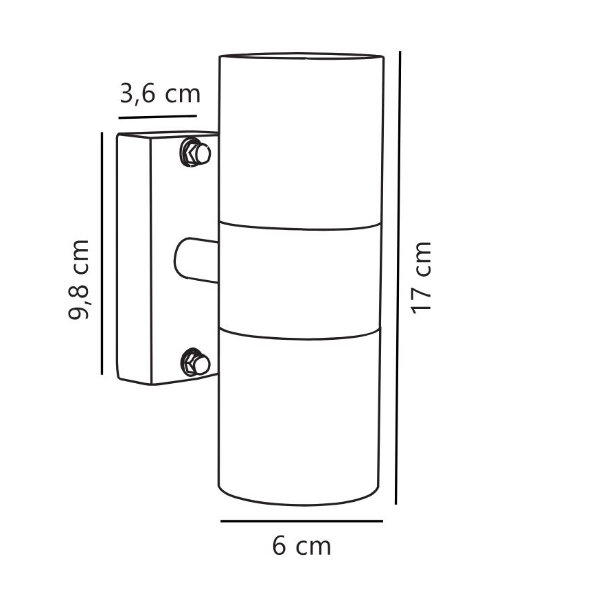 Nordlux - Āra sienas lampa TIN 2xGU10/35W/230V IP54 melna