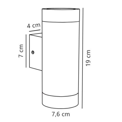 Nordlux - Āra sienas lampa TIN 2xGU10/35W/230V IP54 melna
