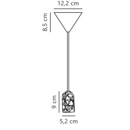 Nordlux - Barošanas vads HANG 1xE27/40W/230V pelēka/melna