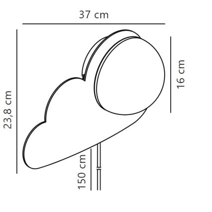 Nordlux - Bērnu sienas lampa SKYKU CLOUD 1xE14/25W/230V mākonis