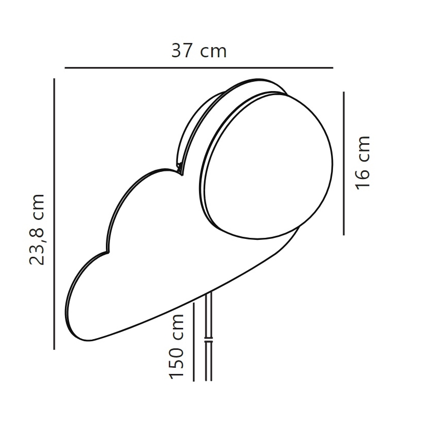 Nordlux - Bērnu sienas lampa SKYKU CLOUD 1xE14/25W/230V mākonis