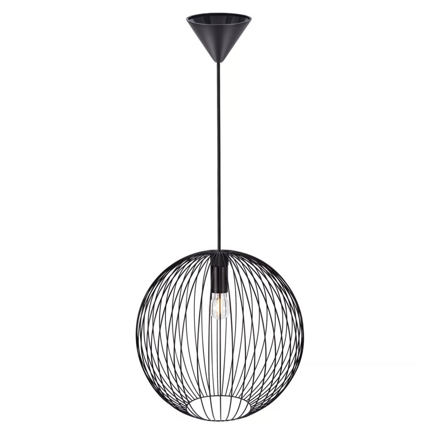 Nordlux - BERONI piekaramā lampa ar kabeli 1xE27/60W/230V melna Ø 35 cm