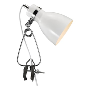Nordlux - Galda lampa ar stiprinājumu CYCLONE 1xE14/15W/230V balta