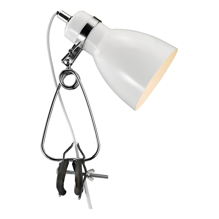 Nordlux - Galda lampa ar stiprinājumu CYCLONE 1xE14/15W/230V balta