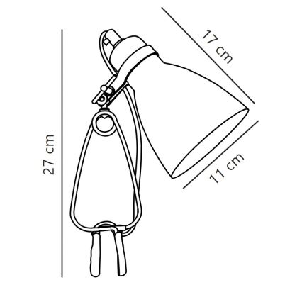 Nordlux - Galda lampa ar stiprinājumu CYCLONE 1xE14/15W/230V balta