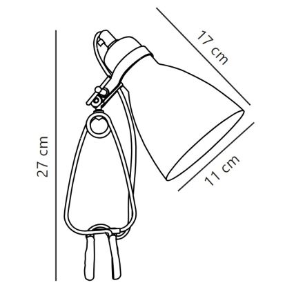Nordlux - Galda lampa ar stiprinājumu CYCLONE 1xE14/15W/230V melna