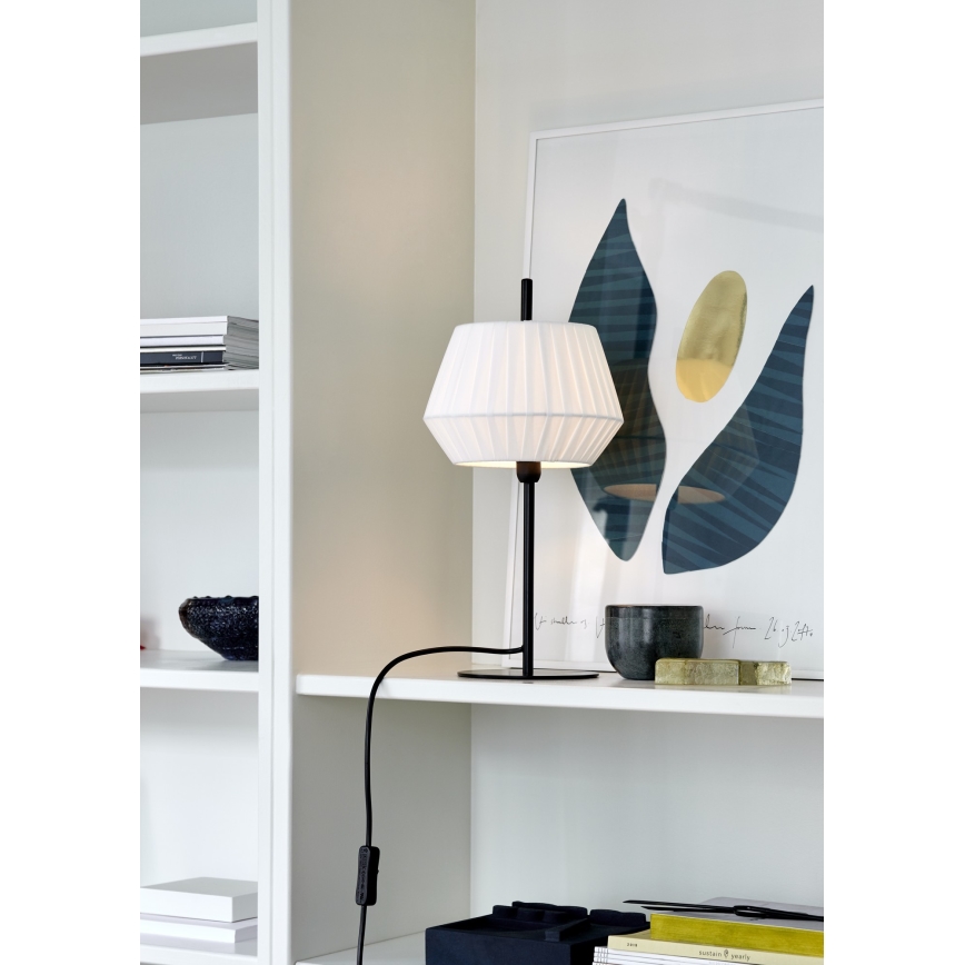 Nordlux - Galda lampa DICTE 1xE14/40W/230V balta/melna