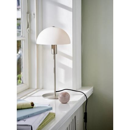 Nordlux - Galda lampa ELLEN 1xE14/40W/230V matēts hroms/balts