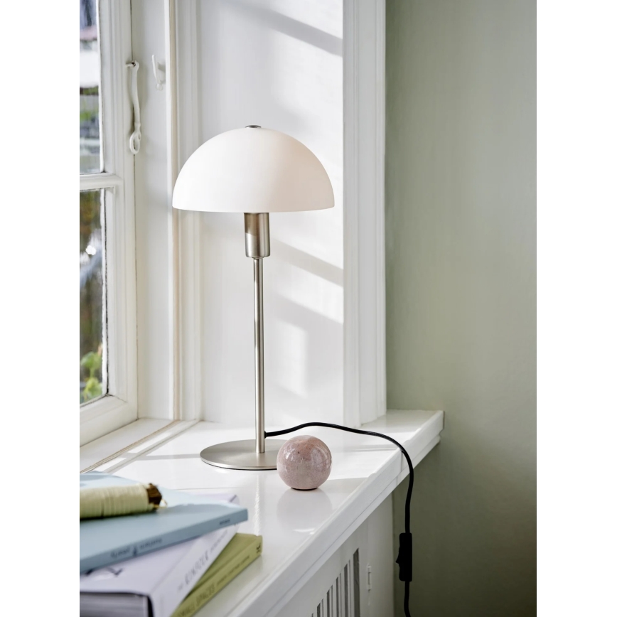 Nordlux - Galda lampa ELLEN 1xE14/40W/230V matēts hroms/balts