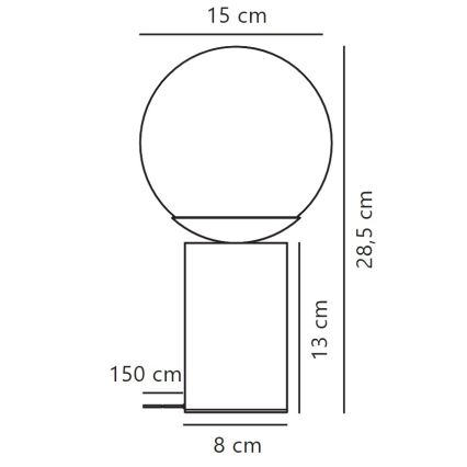 Nordlux - Galda lampa LILLY 1xE14/25W/230V marmors/pelēka