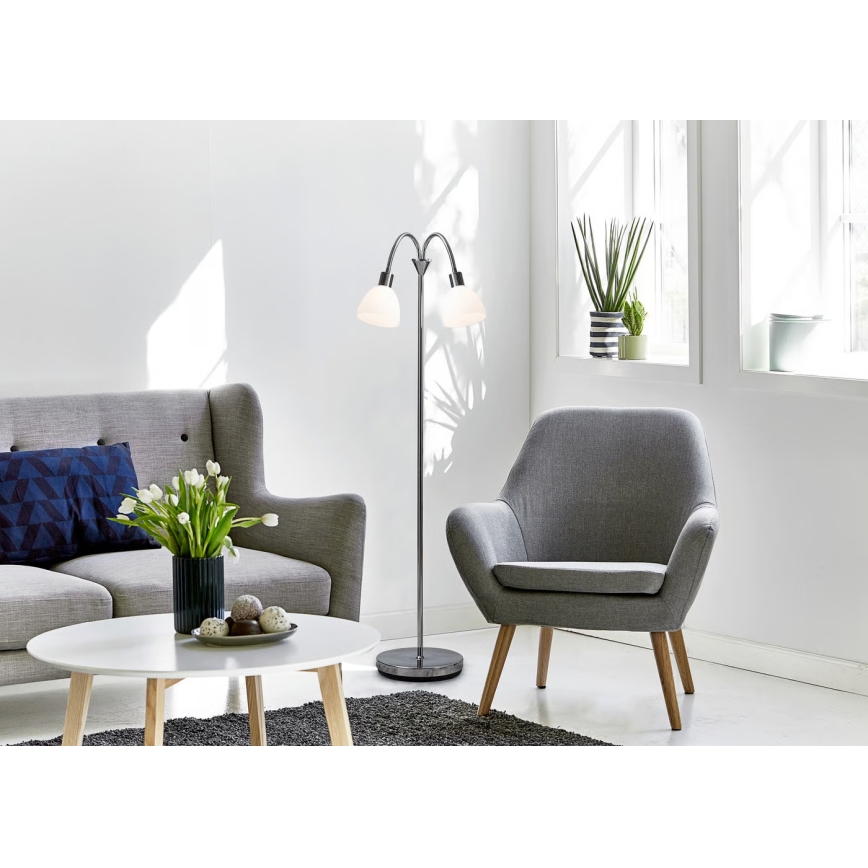 Nordlux - Grīdas lampa RAY 2xE14/25W/230V spīdīgs hroms