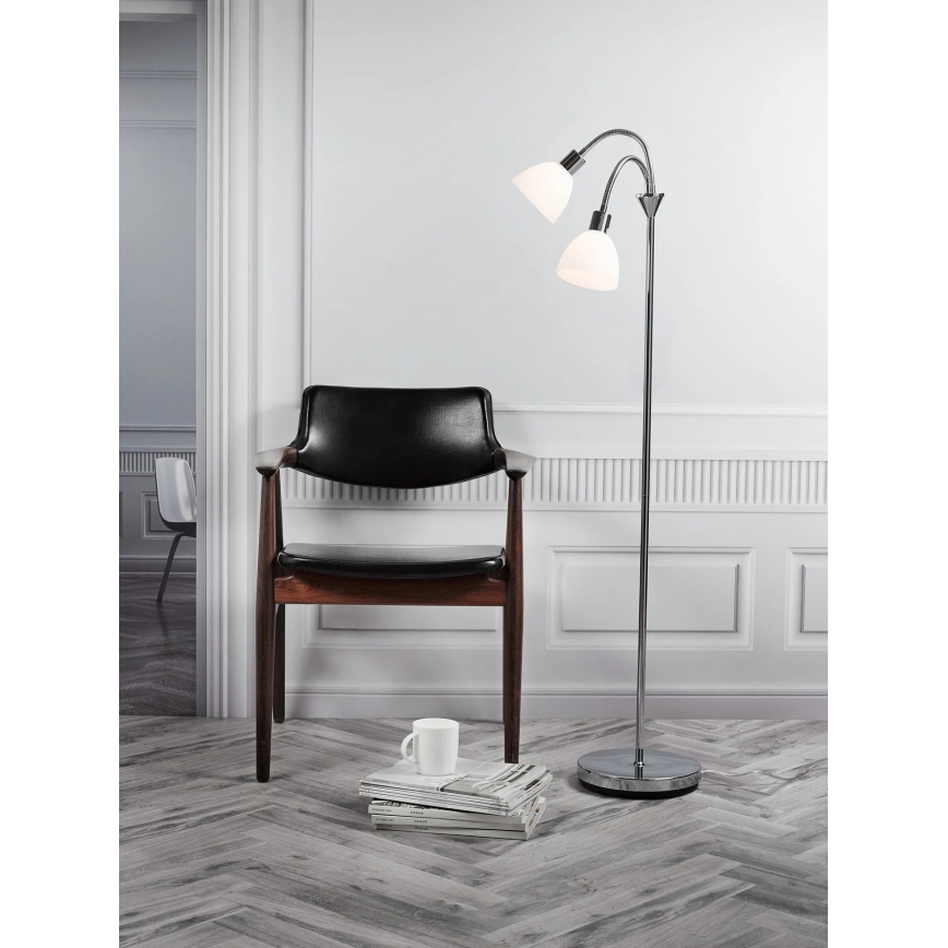 Nordlux - Grīdas lampa RAY 2xE14/25W/230V spīdīgs hroms