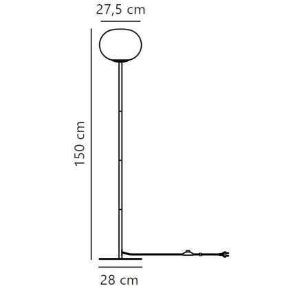 Nordlux - Grīdas stāvlampa ALTON 1xE27/25W/230V melna