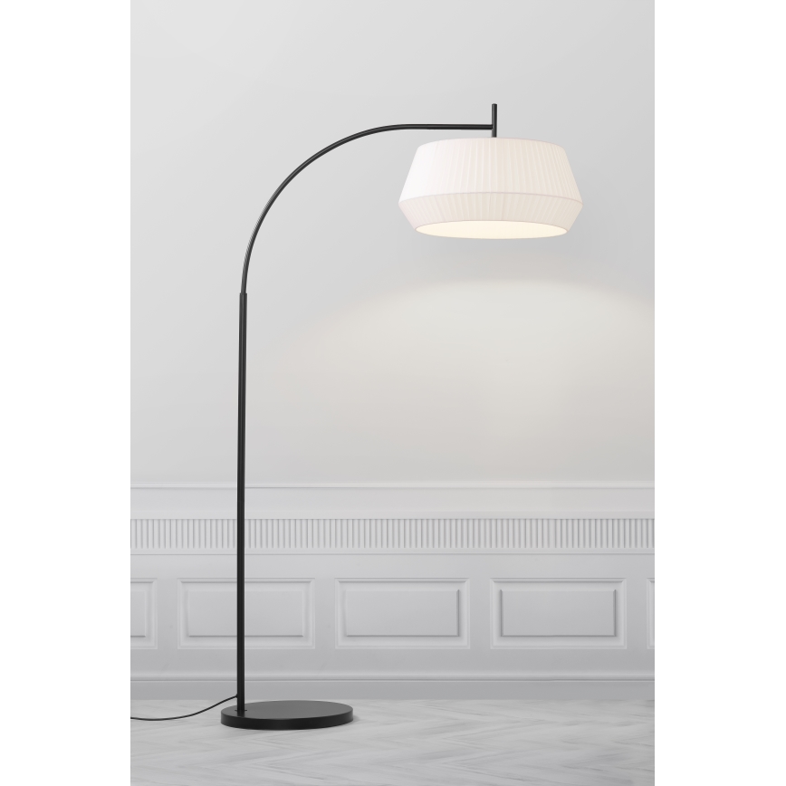 Nordlux - Grīdas stāvlampa DICTE 1xE27/60W/230V melna/balta