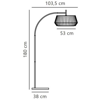 Nordlux - Grīdas stāvlampa DICTE 1xE27/60W/230V melna/balta