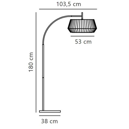 Nordlux - Grīdas stāvlampa DICTE 1xE27/60W/230V melna/bēša