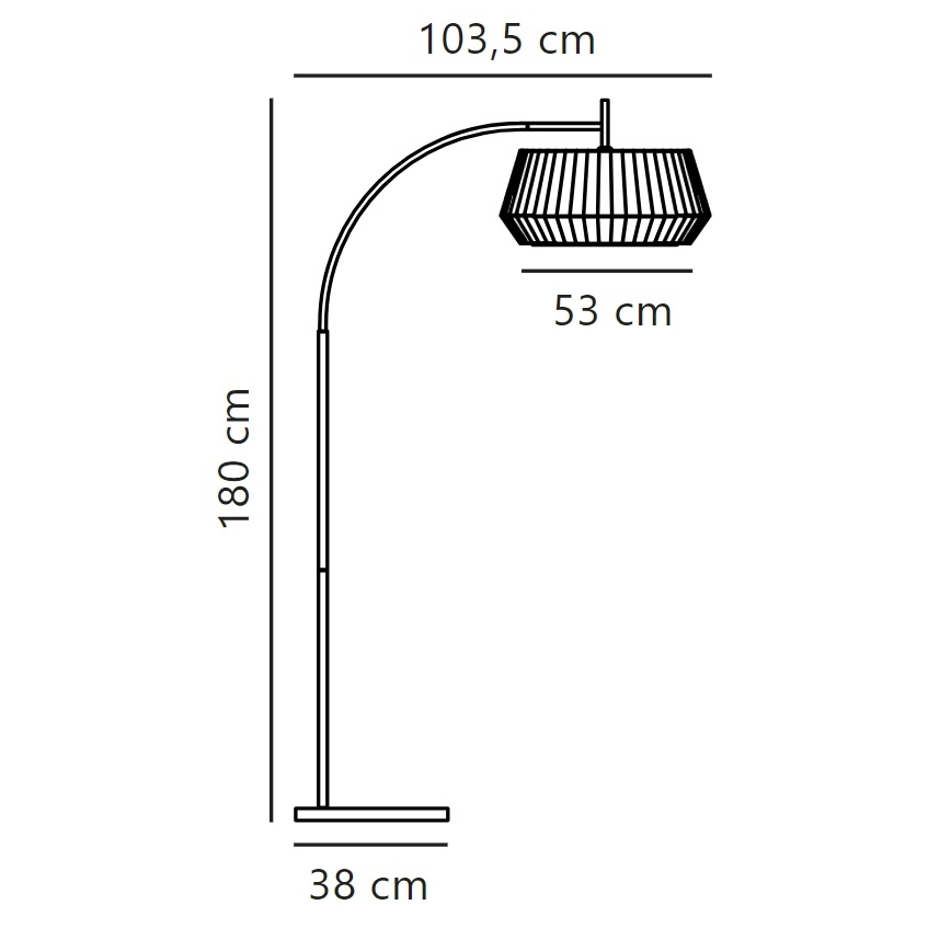 Nordlux - Grīdas stāvlampa DICTE 1xE27/60W/230V melna/bēša