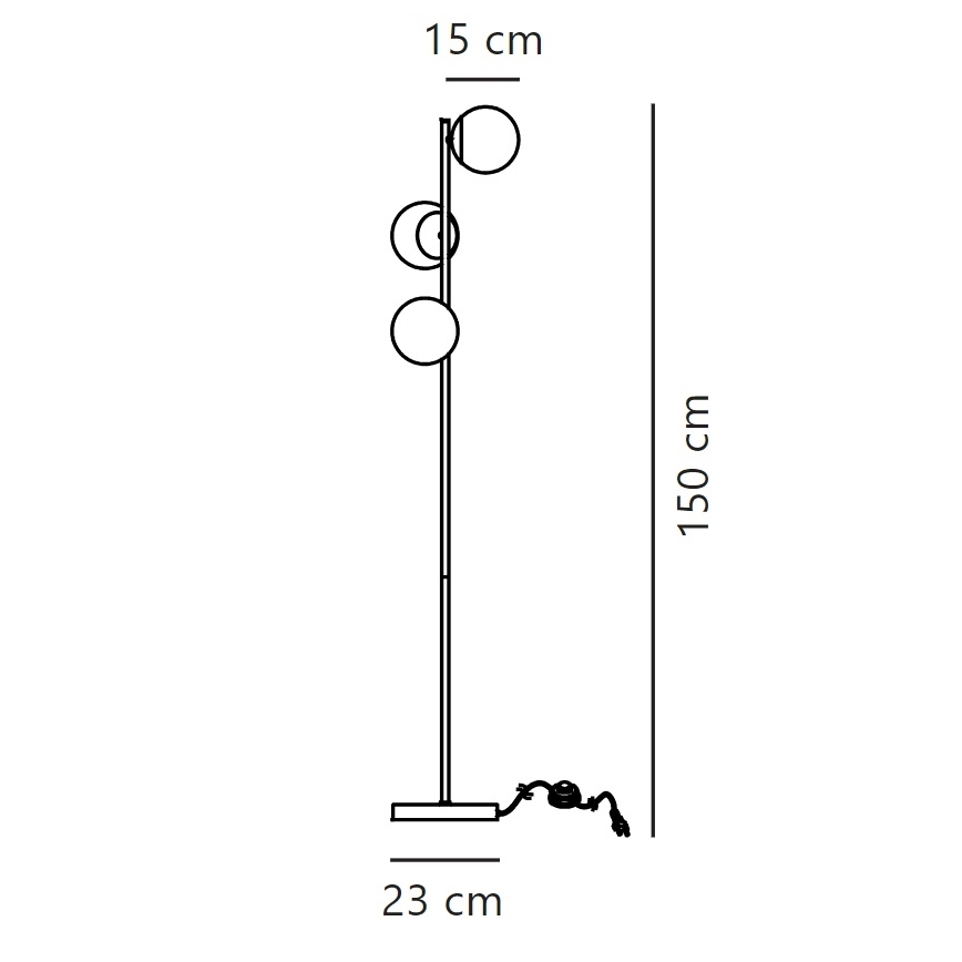 Nordlux - Grīdas stāvlampa LILLY 3xE14/25W/230V melna