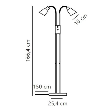 Nordlux - Grīdas stāvlampa MOLLI 2xE14/25W/230V