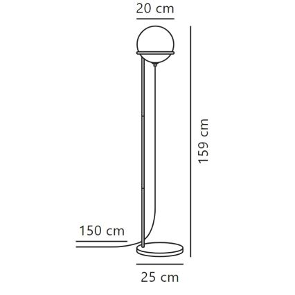Nordlux - Grīdas stāvlampa WILSON 1xG9/5W/230V melna