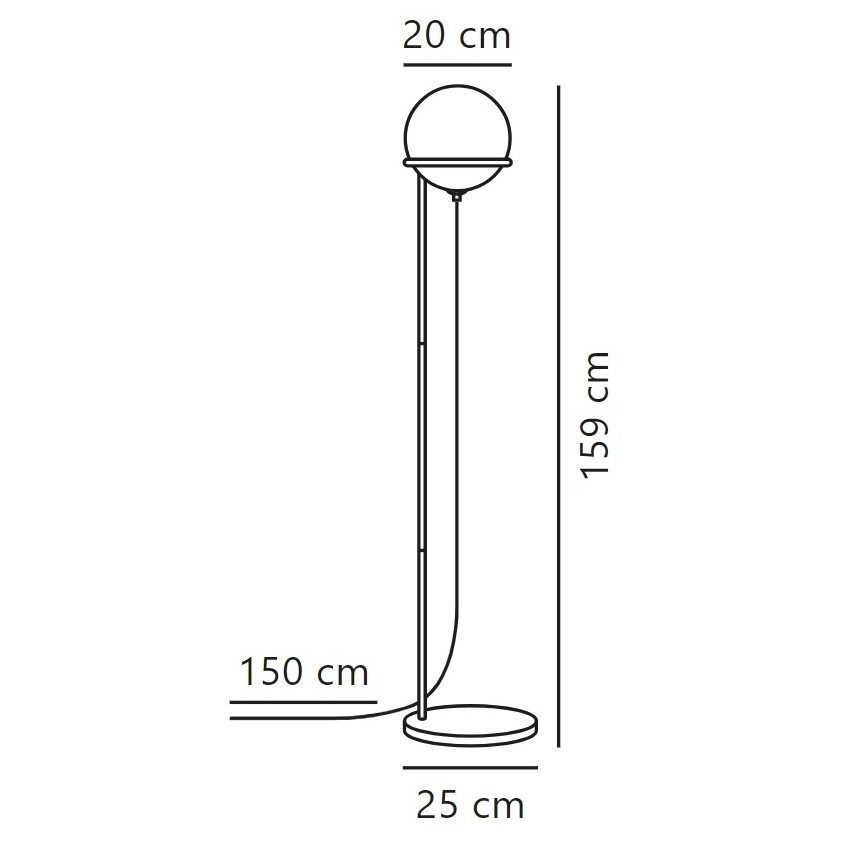 Nordlux - Grīdas stāvlampa WILSON 1xG9/5W/230V melna