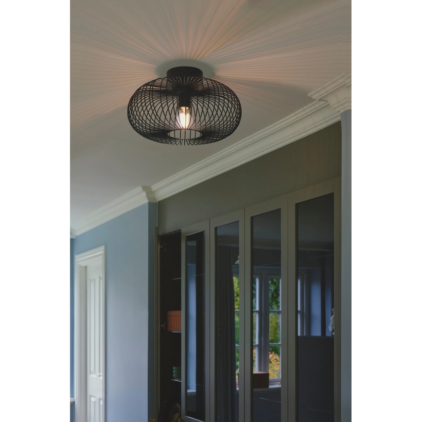 Nordlux - griestu lampa BERONI 1xE27/60W/230V Ø 40,3 cm melna