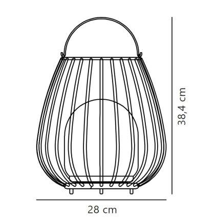 Nordlux - LED Aptumšojama āra pārnēsājama lampa JIM TO-GO LED/3W/3,7V IP54 melna
