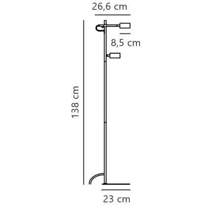 Nordlux - LED Aptumšojama grīdas stāvlampa CLYDE 2xLED/4W/230V