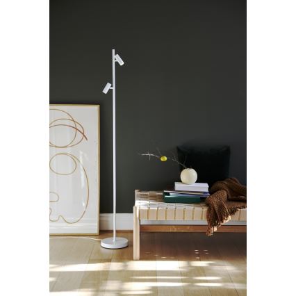 Nordlux - LED Aptumšojama skārienvadāma grīdas stāvlampa OMARI 2xLED/3,2W/230V balta