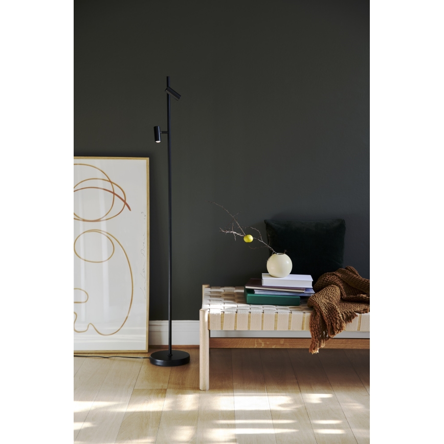 Nordlux - LED Aptumšojama skārienvadāma grīdas stāvlampa OMARI 2xLED/3,2W/230V melna