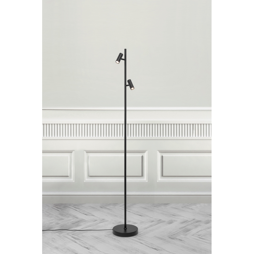 Nordlux - LED Aptumšojama skārienvadāma grīdas stāvlampa OMARI 2xLED/3,2W/230V melna