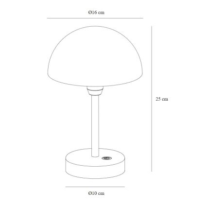 Nordlux - LED Aptumšojama lādējama āra galda lampa ELLEN LED/2,8W/3,7V IP44 melna